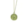 Colgante Redondo de Moneda Collar del Principito para Mujer, Cadena de Clavícula Simple y Elegante, Moderno y con Estilo, Estilo Coreano, Versátil, Moda Estudiantil