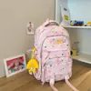 Mochila Escolar Estilo Healing com Bolinhas Coloridas Macaron para Meninas do 3º ao 6º Ano, Adequada para a Aula e Passeios, Mochila Leve