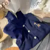 Gran Reducción de Edad ~ Cárdigan Chaqueta de Punto Redondo con Bordado de Oso para Mujer Otoño Holgado Estilo Preppy Capa Exterior de Punto
