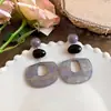 Brincos ovais de acetato rosa vintage com pino de prata, brincos de tarraxa estilo étnico de alta qualidade, brincos geométricos atmosféricos para atacado