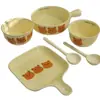 Conjunto de Louça para Casal Tigela de Arroz Cerâmica, Estilo Ins para Duas Pessoas, Urso Fofo de Desenho Animado, Alto Valor Estético, Tigela de Arroz com Alça