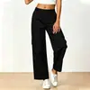 Moda de Bruja Transfronteriza Europea y Americana 2026 Color Sólido Casual Bolsillo Elegante Holgado Recto Versátil Pantalones Largos para Mujer
