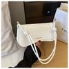 2024 primavera nova bolsa quadrada pequena simples design de nicho marca de moda bolsa cor sólida bolsa baguette francesa retrô ombro axila feminina