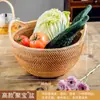 Cesta de Armazenamento de Rattan, Cesta de Frutas, Cesta Doméstica para Pães no Vapor, Cesta de Bambu para Pão, Cesta para Pães no Vapor, Cesta para Lanches e Piquenique, Cesta Trançada à Mão