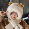 Conjunto de Inverno Kapibala de Três Peças: Gorro Espesso, Luvas e Cachecol Tudo-em-Um para Estudante, Ciclismo de Inverno, Proteção contra Frio, Gorro Quente
