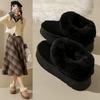 Mocasines de Suela Gruesa para Uso en Exteriores, Botas de Nieve para Mujer, Nuevo Modelo 2025, Botas de Nieve Peludas sin Cordones, Zapatos de Algodón de Felpa de Invierno para Mujer