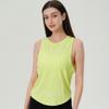 Blusa Deportiva Ligera Transpirable Holgada Jacquard Chaleco de Yoga Cuello Redondo Dobladillo Curvo Top para Mujer de Lori