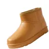 Botas de neve femininas de inverno, forradas com fleece para aquecimento, impermeáveis e resistentes ao frio, de comprimento médio (até a panturrilha), adequadas para mães, com solas antiderrapantes