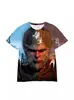 Fábrica de comércio exterior transfronteiriço mito negro Wukong desenho animado jogo 3A periférico tendência de impressão digital 3D Camiseta