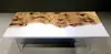 # Mesa de Rio em Resina Epóxi Madeira Maciça Placa Grande Mesa de Chá Mesa de Chá Oceânica Mesa de Jantar Mesa de Café Placa Inteira Mesa de Escritório Chá
