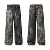 Ropa Muxi # 2024 Otoño/Invierno Calle Alta Estampado Digital Ac Estilo Americano Jeans Rectos Holgados para Hombre.