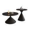 Mesa de centro extraíble de madera maciza de estilo francés, para apartamento pequeño, sala de estar, mesa auxiliar de estilo medio, mesa de té pequeña, mesa redonda moderna de tamaño simple