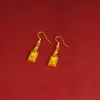 Colar Banhado a Ouro Estilo Chinês Conjunto Pequeno de Barras de Ouro para Mulheres Brincos Versáteis de Longa Duração Pulseira Liga de Cobre Joias de Ouro de Imitação