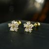 Pendientes S925 para Mujer con Incrustaciones de Diamante Copo de Nieve Estilo Coreano Pendientes Clavos Diseño de Nicho para Mujer Pequeño Fresco Temperamento Joyería para Orejas Transfronteriza