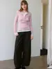Cuello tipo Henry suave Tencel lana sentido del diseño falso dos piezas camiseta base top mujer otoño ropa interior camiseta de manga larga ajustada