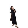 Camiseta Casual Reta de Manga Curta Feminina 24 Verão Preguiçoso Emagrecedor Simples Vestido Longo Top Venda ao Vivo Atacado