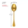 Cucharas de Acero Inoxidable Transfronterizas, Cucharas de Mesa de Alta Calidad, Cucharas para Postre de Restaurante para el Hogar, Cucharas Engrosadas al por Mayor de Fábrica