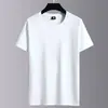 Camiseta de Color Sólido de Manga Corta para Hombre Verano Delgada Holgada Media Manga Moda Cuello Redondo Camiseta Básica Top Casual Versátil