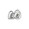 Hip-Hop Corazón Hueco con Forma de Corazón Strass Doble Brackets para Ropa de Calle Diaria, Dientes Dorados Brillantes Geniales Accesorios Versátiles Transfronterizos Venta al por Mayor