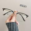 Qianai 2024 Nova caixa TR90 óculos de miopia armação estilo coreano linha de sobrancelha personalizada simples anti-azul luz óculos lisos