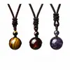 Venta Caliente Transfronteriza Amazon Colgante de Ojo de Tigre de 16MM Collar Colgante de Obsidiana Natural Amatista Venta al por Mayor