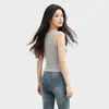 Camiseta sin mangas de mujer cálida, estilo dos piezas falsas, con tirantes de colorblock, cuello en U, corte ajustado, no necesita sujetador, capa interior, capa exterior, capa base, camisa
