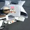 26 Novo Pelúcia Branco Hello Kitty Espesso Impermeável à Prova de Vento Proteção Contra o Frio Manta de Inverno à Prova de Vento Fivela de Chifre Patinete Elétrico