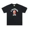 Camisetas de Marca de Moda Transfronteriza para Parejas para Hombres y Mujeres, Camiseta de Manga Corta con Cuello Redondo y Letras Digitales para Hombre, Cabeza de Mono Bape, Camiseta de Manga Corta para Mujer de Comercio Exterior