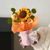 Amazon Cross-Border Deusa Fio de Tricô Cesta Buquê de Flores Artificiais Girassol Puff Decoração Pequeno Presente Atacado Cross-Border