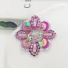 Parches de tela con lentejuelas multicolores brillantes y flores de perlas para decoración de zapatos, accesorios de ropa y materiales para encajes DIY.