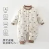 Mameluco Grueso Forrado de Felpa para Bebé 150g Mono de Dibujos Animados para Bebés Clase A para Recién Nacidos Impermeable Cálido para Exteriores Ropa para Gatear