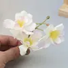 Decoração de flor de três cabeças para sessões de fotos e apresentações, acessórios DIY, materiais de tecido de seda, flores artificiais de casamento, adereços florais atacado