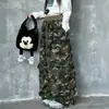 Conjunto de Ropa de Otoño para Niñas: Sudadera con capucha corta de cremallera ajustada Sweet and Cool Jazz con pantalones cargo de camuflaje retro americano