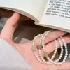Nuevo Pulsera de Plata de Ley S925 Estilo Chino con Perlas de Agua Dulce Naturales y Jade Hetian para Mujer, Suave y Elegante, Adecuada para Apilar
