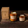 Suministro transfronterizo de velas aromáticas de 8 oz cera de soja sin etiqueta LOGO botellas de vidrio marrón velas aromáticas de 200 g