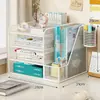 Suporte para Armazenamento de Arquivos, Cesto Organizador Multifuncional para Mesa, Caixa Organizadora de Mesa, Suporte para Livros, Estante de Escritório, Armazenamento de Dados