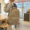 2025 Nueva Mochila Escolar para Estudiante de Preparatoria/Universidad de Alto Valor de Color, Gran Capacidad, Color Sólido, Casual, Moda, Viaje