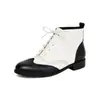 Deseo modelo de comercio exterior 2026 otoño e invierno talla grande casual botas cortas de tacón bajo 40-47 talla grande cordones botas Martin para mujer