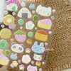 Pegatina de Panda de Gelatina de Baja Saturación Corazón Girly Pastel de Fresa Pegatina Decorativa para Funda de Teléfono Móvil iPad Handbook