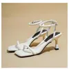Zapatos Negros de Tacón Alto Estilo Nuevo Verano 2026 con Correas Finas para Mujer, Sandalias Blancas Estilo Hada con Puntera Cuadrada