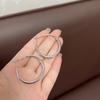 Pendientes de Aro Geométrico de Diamante de Tendencia Europea y Americana Moda Atmosférico Exagerado Celebridad Cibernética Explosivos Goteo de Aceite Lujo Ligero Pendientes Versátiles