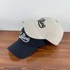 Sombrero de Mujer Corea del Sur Letra Bordada Ala Ancha Copa Suave Gorra de Béisbol Americano Vintage Cabeza Grande Cara Pequeña Gorra de Hombre