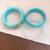 Pulsera circular de resina con patrón trenzado de tres piezas, estilo étnico vintage, joyería de alta gama para mujer