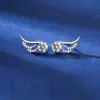 Pendientes de plata de ley con diseño de alas de ángel para mujer, estilo frío y sencillo, de Corea del Sur, elegantes pendientes de celebridades online, con diseño personalizado.