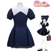 Verano Nuevo Gato de Tokio Cos Azul Menta Cosplay Diseño Pesado Elegante Vestido de Manga Corta