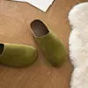Estilo Holgazán Simple Japonés Diadema Birkenstock Pantuflas Mujer 2026 Cuero Suave Antideslizantes Suela Suave Versátil para Viajar Persona Perezosa Medias Pantuflas
