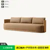 Juego de sofá de teca de alta gama para exteriores para patio, villa, hotel, jardín exterior, terraza, combinación de sofá de madera maciza impermeable y anticorrosión