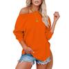 Amazon AliExpress Outono e Inverno Comércio Exterior Transfronteiriço Novo Esportivo Feminino Casual Europeu e Americano Suéter Pulôver de Manga Longa Cor Sólida
