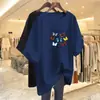Camiseta Solta de Manga Curta para Mulheres de Meia-Idade e Idosas, Novo Estilo 2026, Top de Verão de Comprimento Médio para Mulheres Plus Size