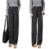 Pantalones casuales rectos nuevos de corte fluido, estilo sencillo para el día a día, hechos a medida, pantalones rectos cálidos versátiles de forro polar para otoño e invierno 2026